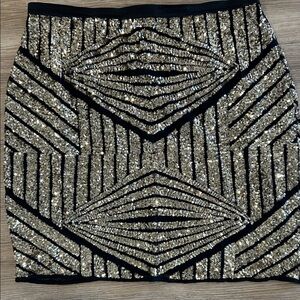 Black and Gold Sequin Skirt